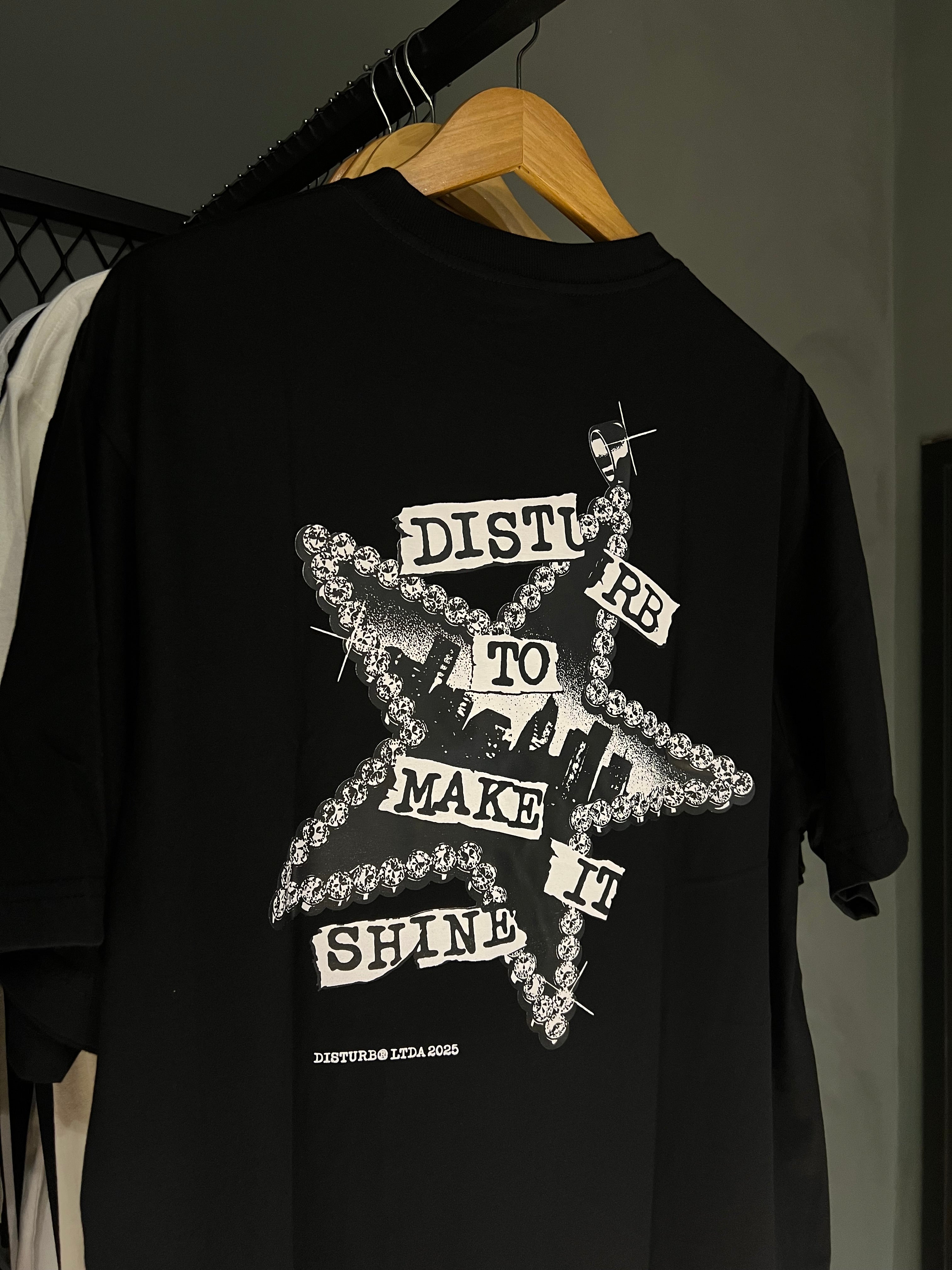 CAMISA DISTURB SHINY BLACK