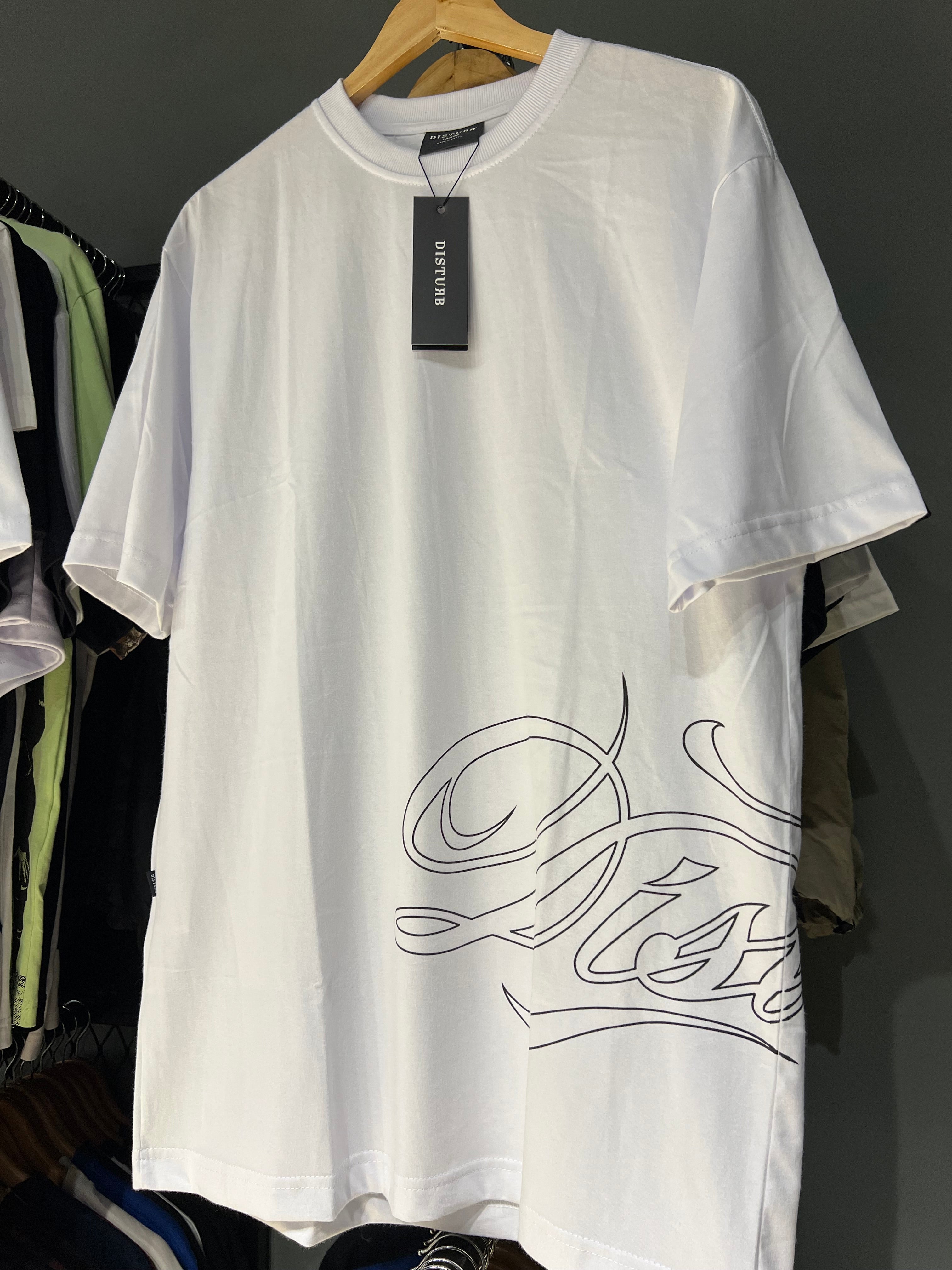 CAMISA DISTURB SCRIPT WHITE