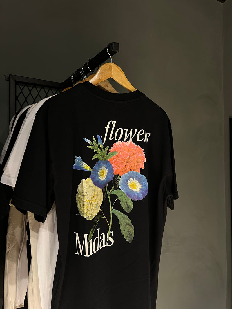 CAMISA MIDAS FLOWERS BLACK