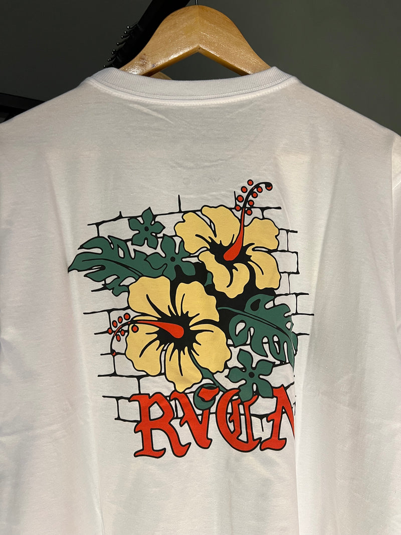 CAMISA RVCA FLORAL WHITE