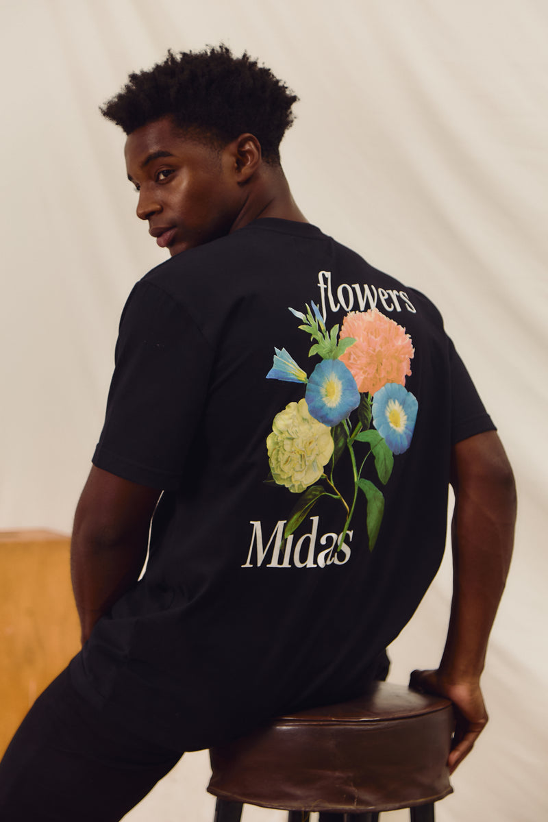 CAMISA MIDAS FLOWERS BLACK