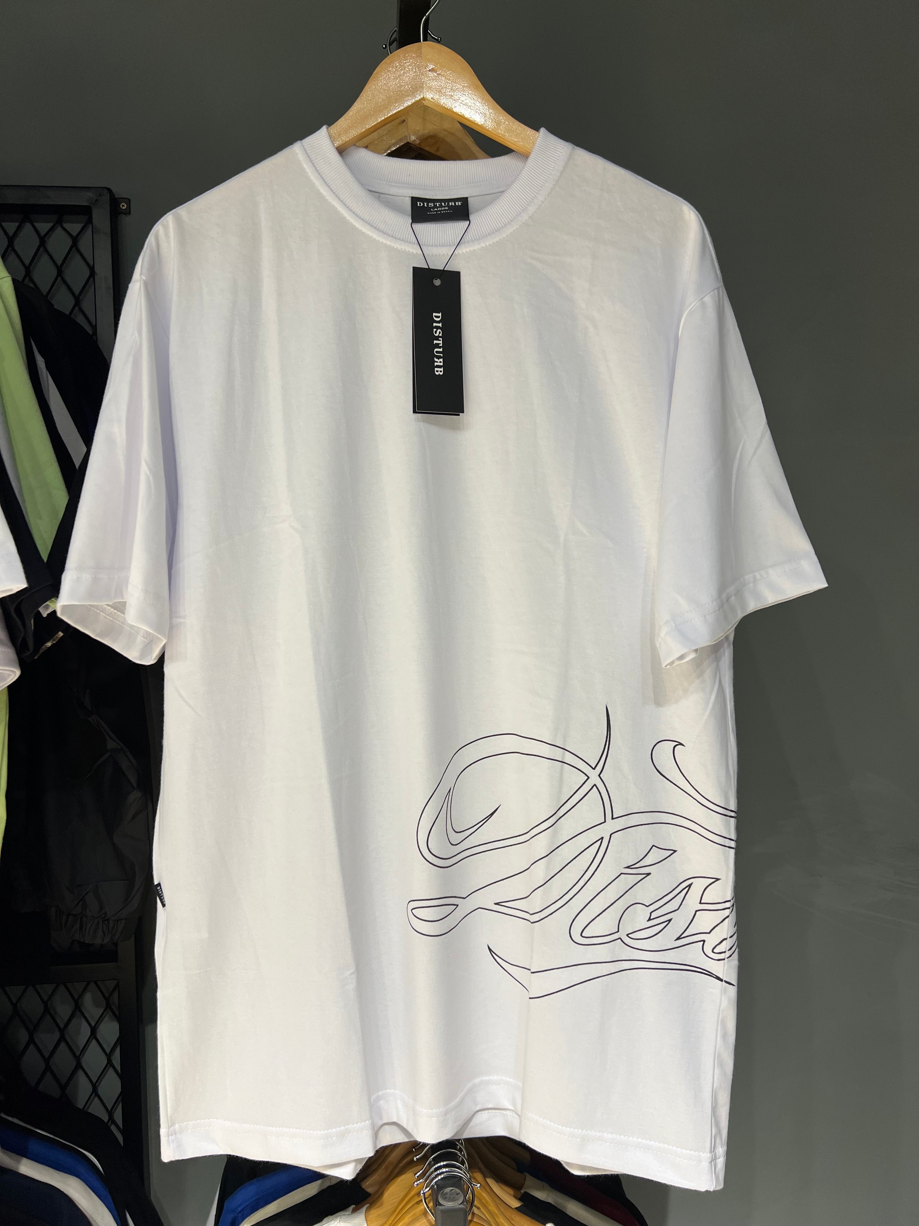 CAMISA DISTURB SCRIPT WHITE