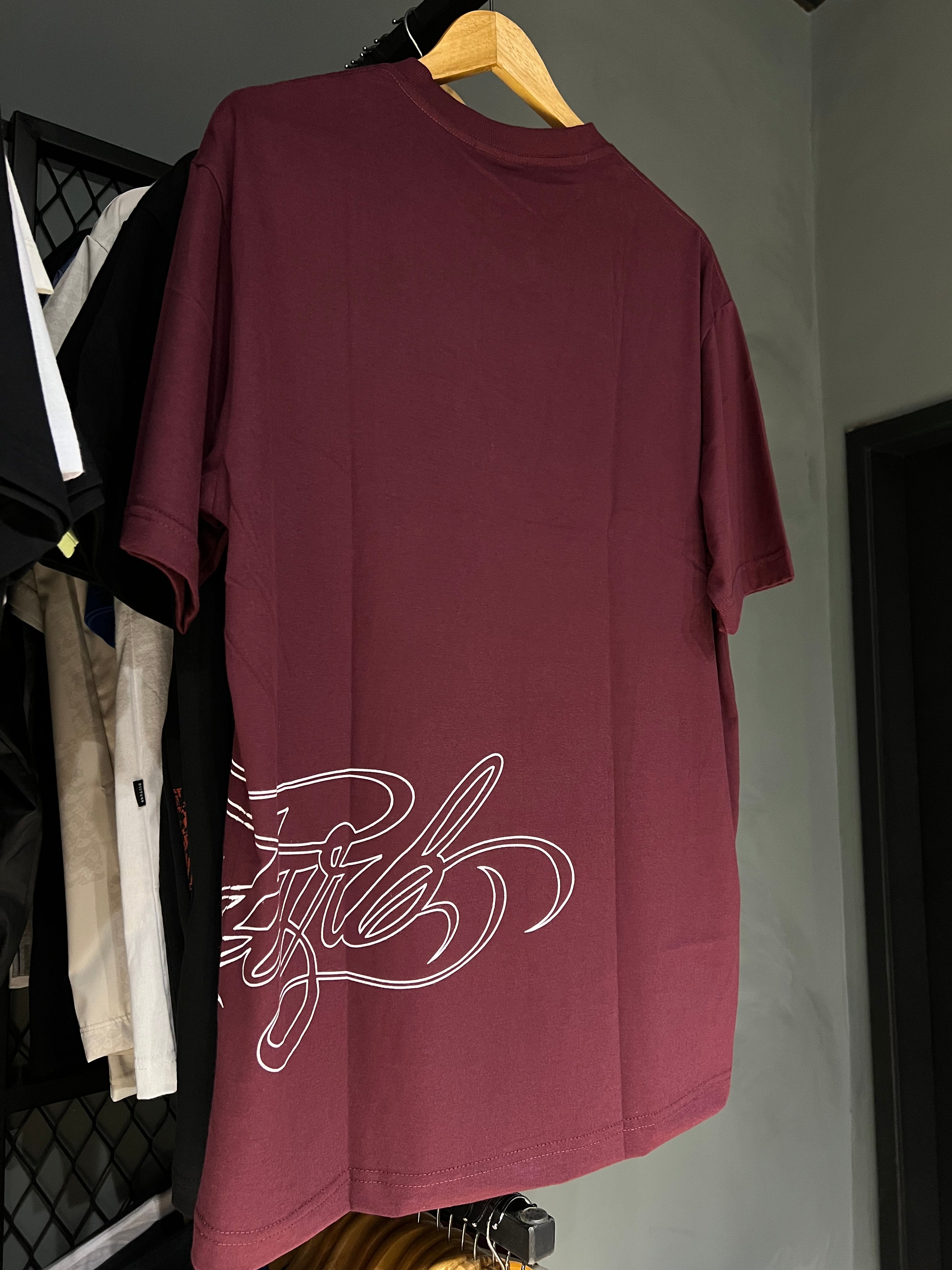 CAMISA DISTURB SCRIPT VINHO