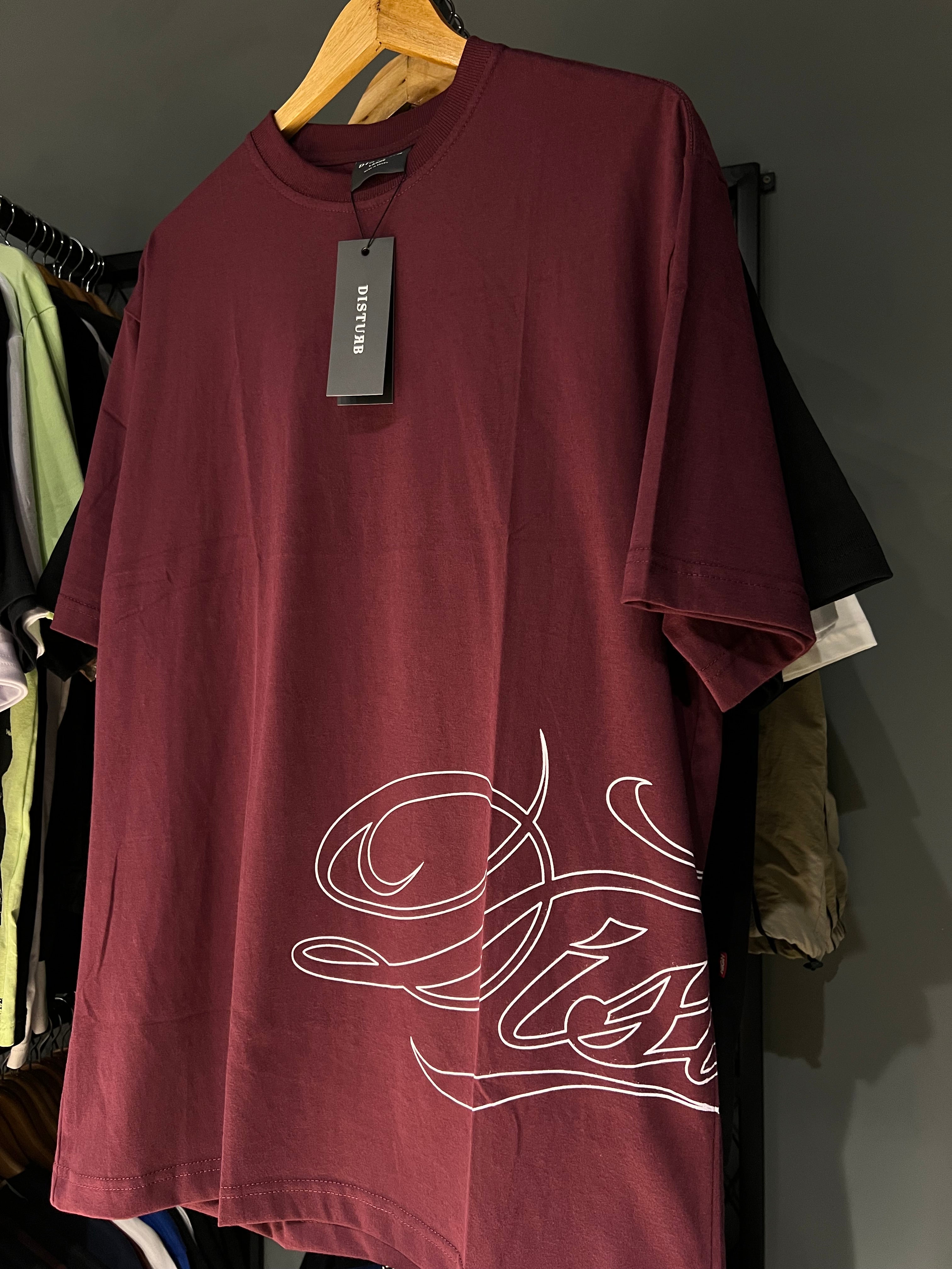 CAMISA DISTURB SCRIPT VINHO