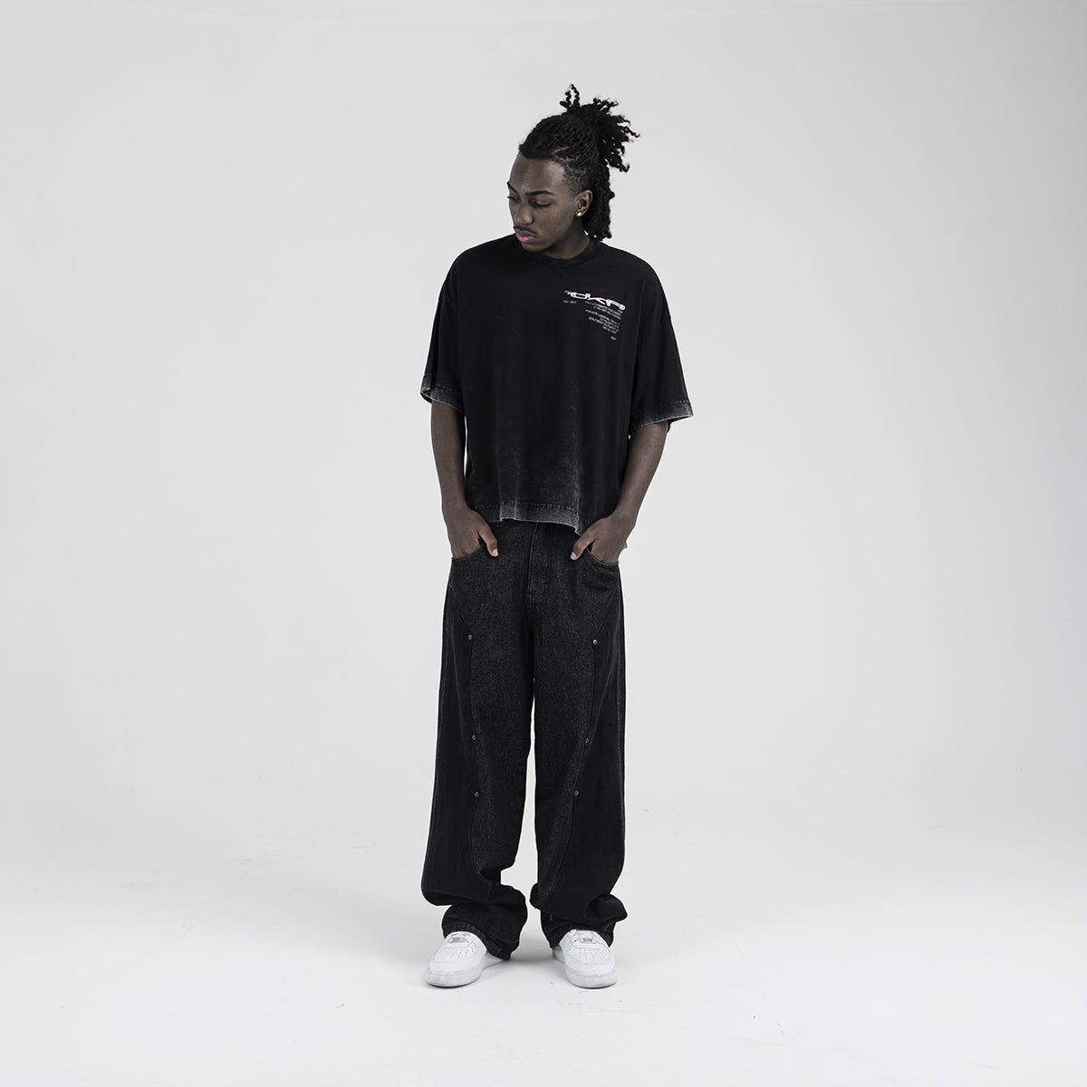 CAMISA TAKE OFF FADED BOXY BLACK/GREY