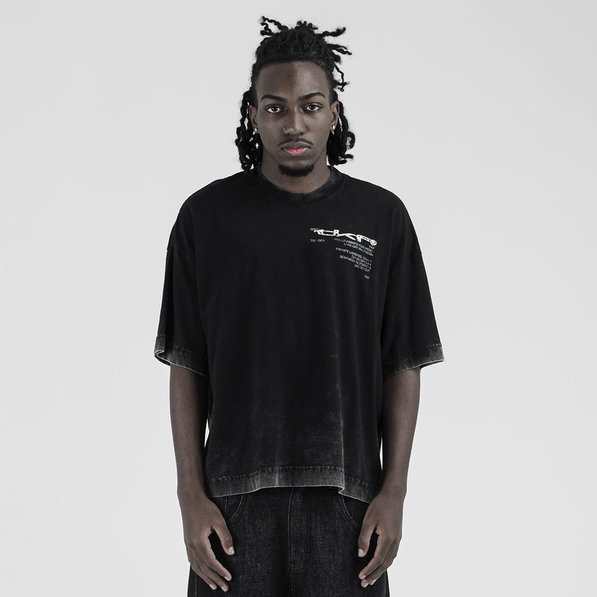 CAMISA TAKE OFF FADED BOXY BLACK/GREY