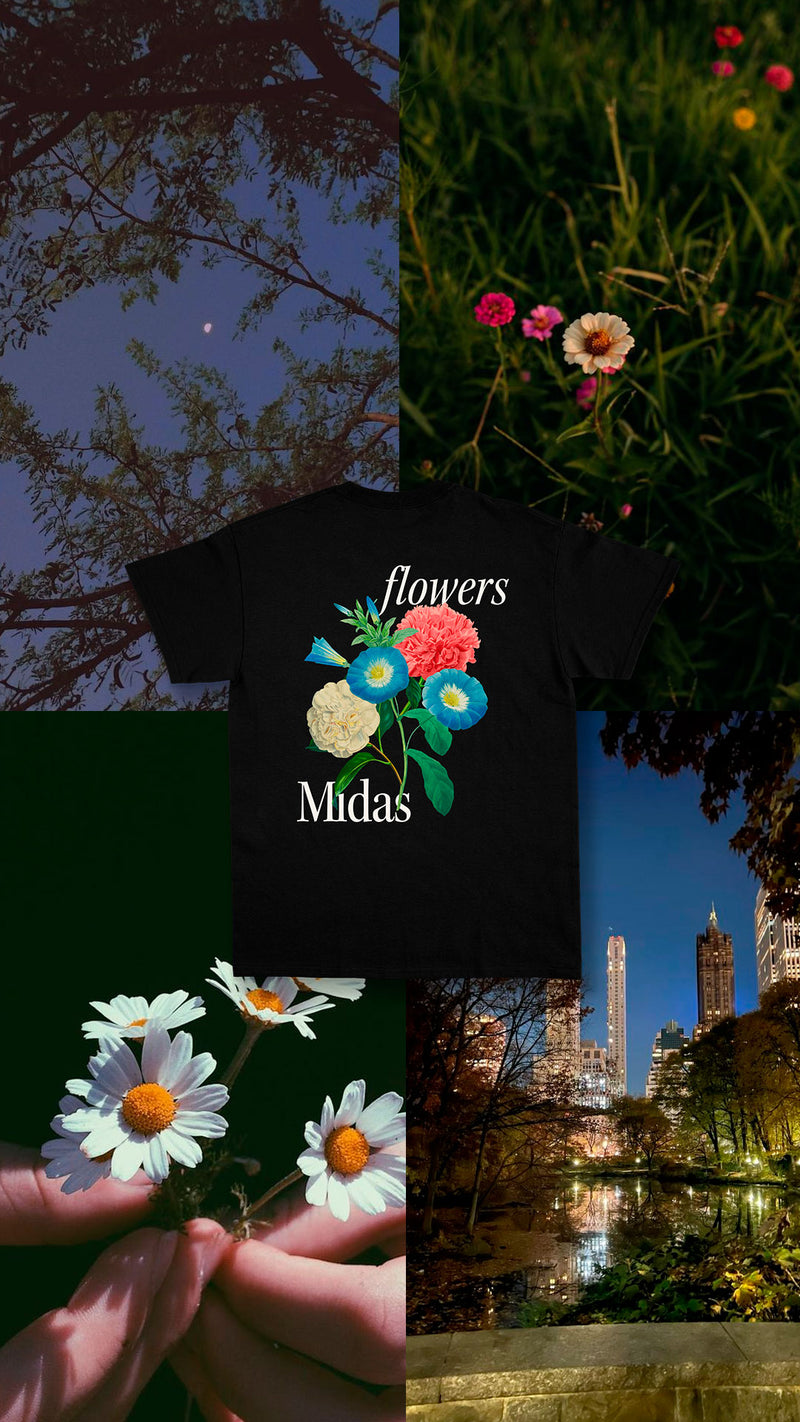 CAMISA MIDAS FLOWERS BLACK