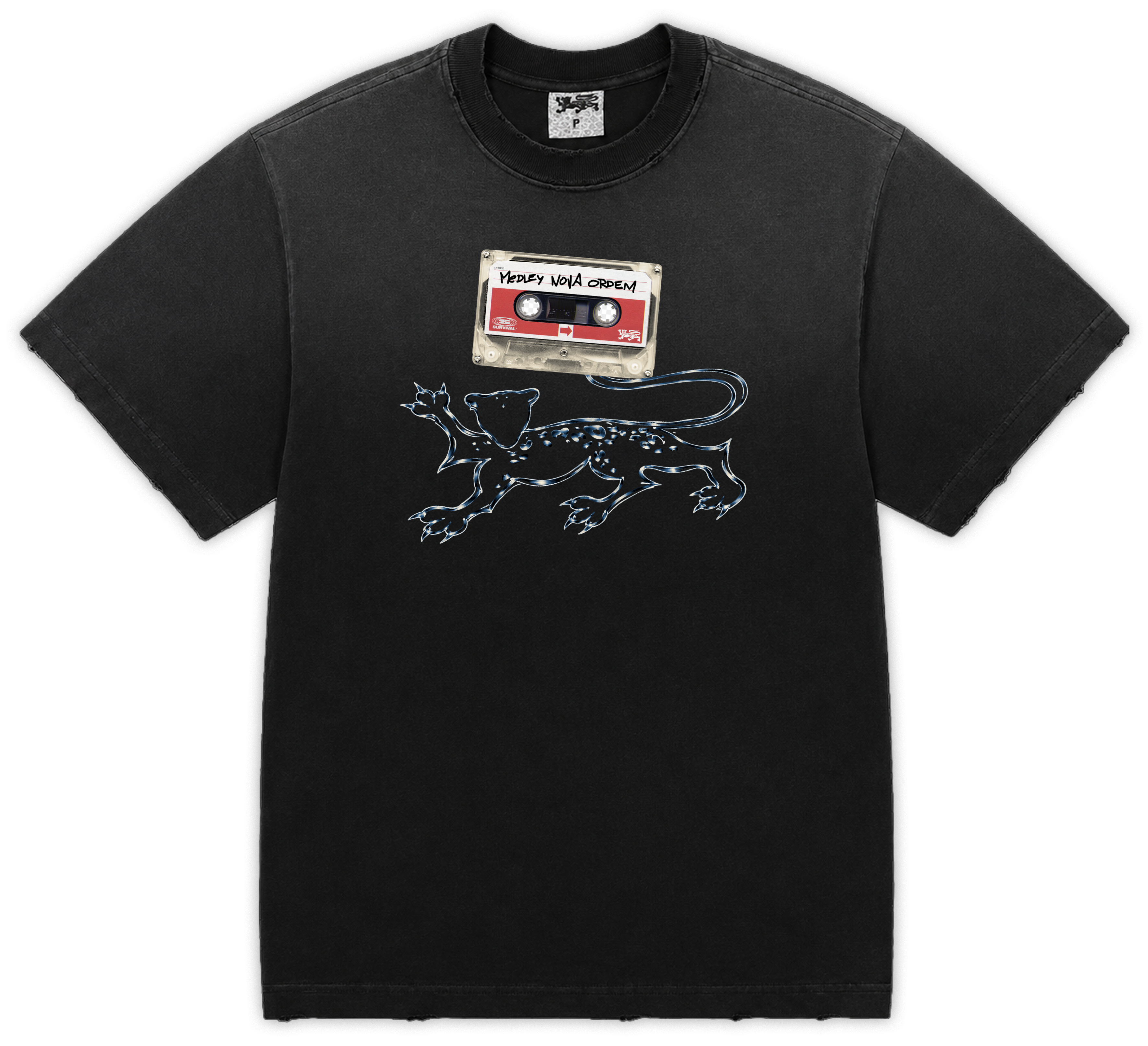 CAMISA SURVIVAL FITA ONÇA PRETO ESTONADO